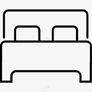枕头床家具旅馆图标图标