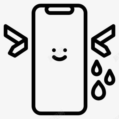 防水防雨智能手机图标图标