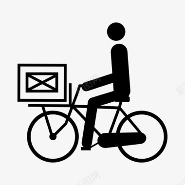带十字的自行车送货箱进货邮寄图标图标