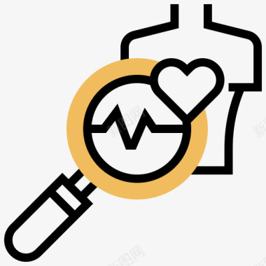 黄色标志健康检查健康检查3黄色阴影图标图标