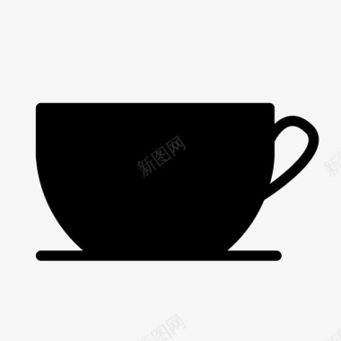 带盘子的咖啡杯子热饮图标图标