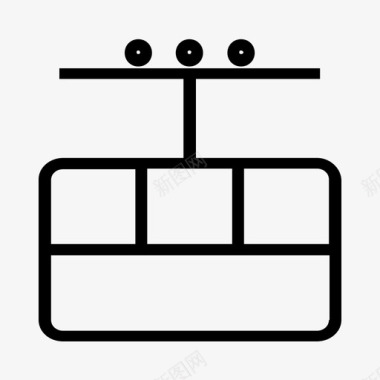 滑雪比赛标志缆车升降机滑雪图标图标