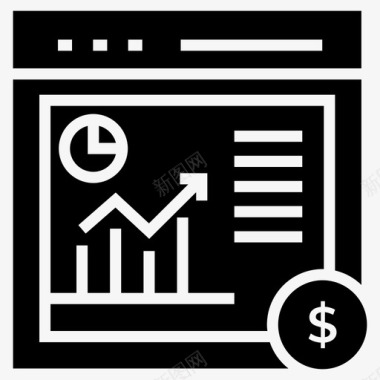 网络金融分析商业分析数据分析图标图标