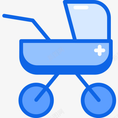 婴儿车婴儿75蓝色图标图标