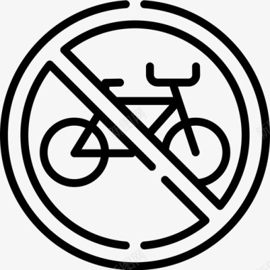 矢量信号图标禁止自行车信号和禁令4直线图标图标