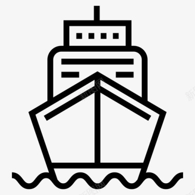 邮轮货轮货轮等要素图标图标