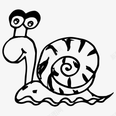 蜗牛卡通蛤蜊图标图标