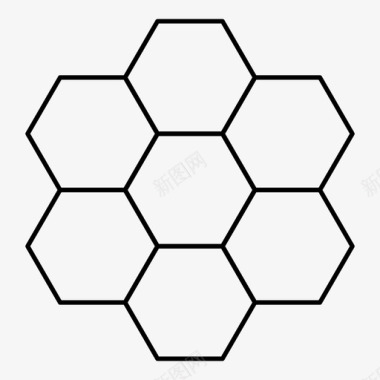 蜂蜜空蜂窝六边形蜂箱图标图标
