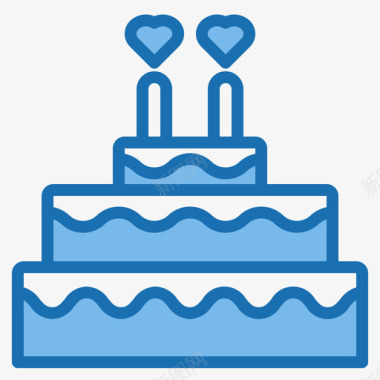 婚礼蛋糕浪漫29蓝色图标图标