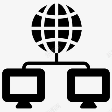 全球数据网全球链全球通信图标图标