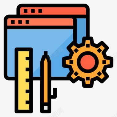 工程类海报工具工程54线颜色图标图标