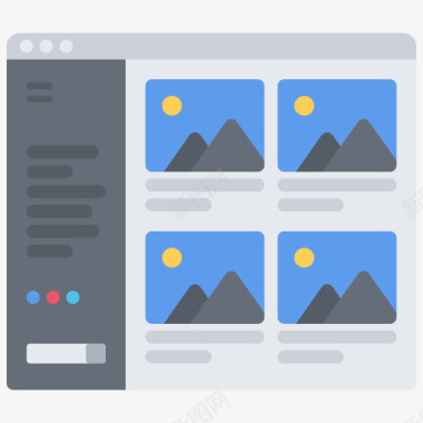 侧边栏网站7扁平图标图标