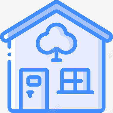 便利帖png房子便利设施5蓝色图标图标