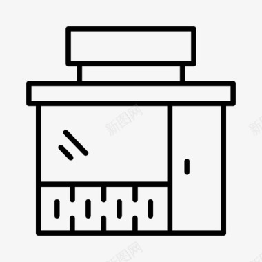 咖啡馆店面餐厅建筑零售图标图标