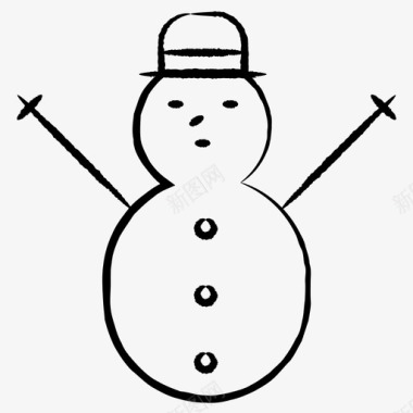 冬天的雪人雪人圣诞节节日图标图标