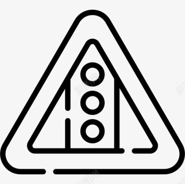 矢量信号图标交通灯信号和禁令4线性图标图标