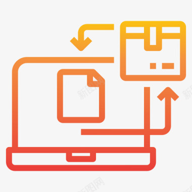 渐变笔记本电脑交付75渐变图标图标