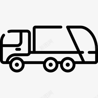 垃圾车车辆和运输11直线图标图标