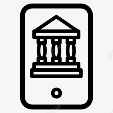 矢量银行网上银行应用程序手机图标图标