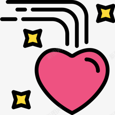 心脏监护仪心脏慈善46线性颜色图标图标
