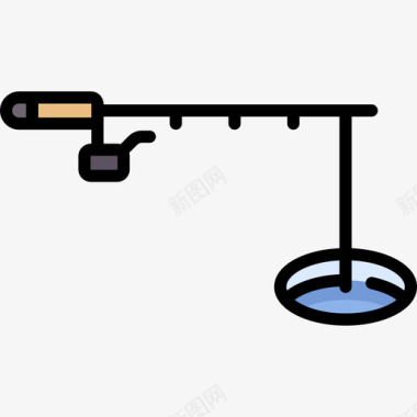矢量北极钓竿北极14线颜色图标图标