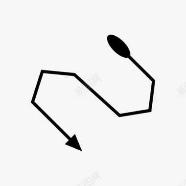 锯齿形箭头弓形方向图标图标