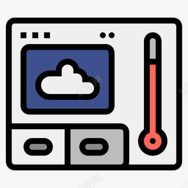 温度计全球变暖11线性颜色图标图标