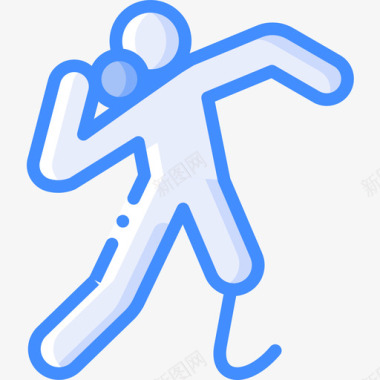 铅球无障碍运动蓝色图标图标
