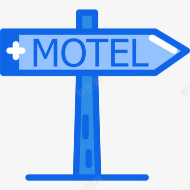 汽车旅馆旅游191蓝色图标图标