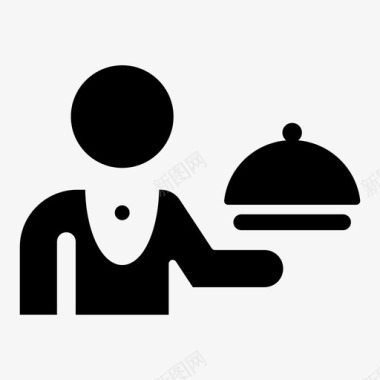 服务员咖啡馆餐厅图标图标