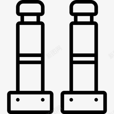 黑白色系系船柱扶手工业图标图标