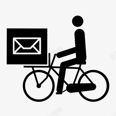 自行车送货黑色套餐图标图标