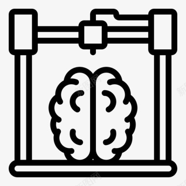 思考的3d大脑医学打印图标图标