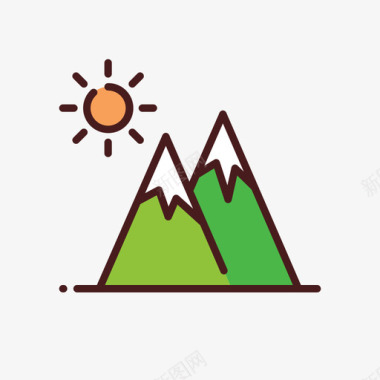 山脉公园5线性颜色图标图标