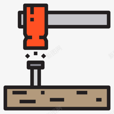 结构骨架锤子结构119线颜色图标图标