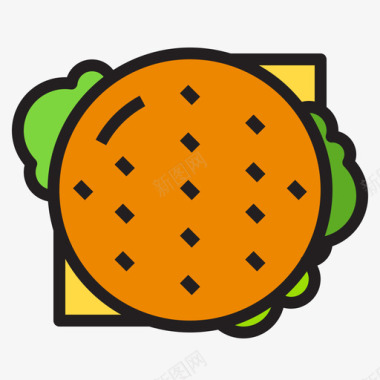标识标志图标汉堡食品148原色图标图标
