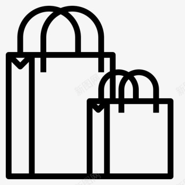购物袋城市元素50线性图标图标