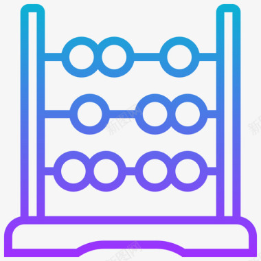 算盘珠算盘教育210梯度图标图标