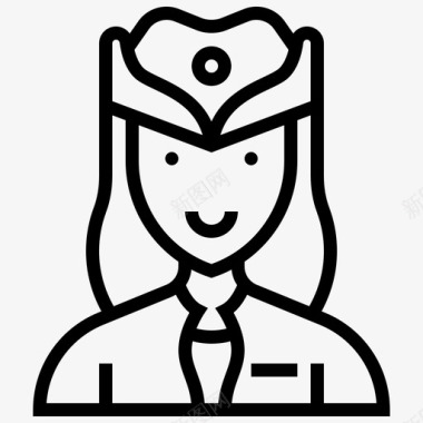 服务员女主人空中小姐乘务员图标图标