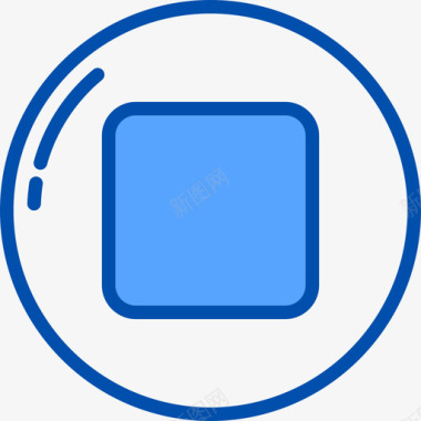 蓝色水晶按钮停止按钮ui36蓝色图标图标