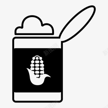 玉米罐头食品杂货图标图标