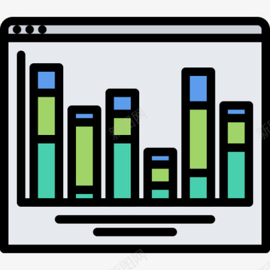 网站布局图标条形图网站6颜色图标图标
