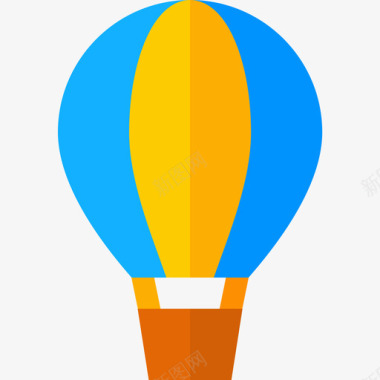 大气球热气球车辆和运输工具4个扁平图标图标
