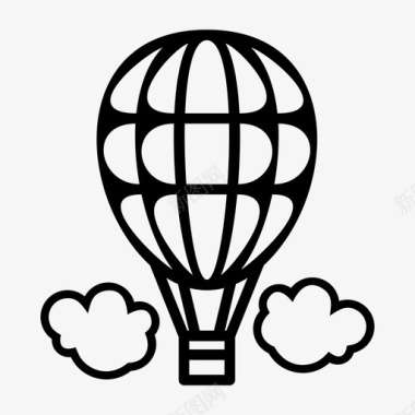 热气球飞行热气球飞行天空图标图标
