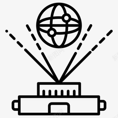 现代人工智能技术全景影像图标图标