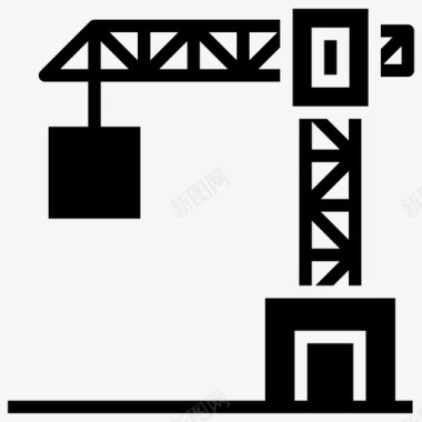 物料集合建筑起重机挖掘机工业起重机图标图标