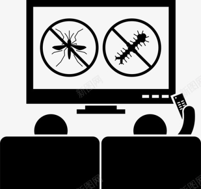 活动宣传元素电视蚊虫宣传活动伊蚊电视图标图标