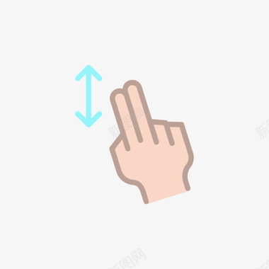 双刷触摸手势7线性颜色图标图标