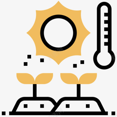 阴影文字温度智能农场26黄色阴影图标图标