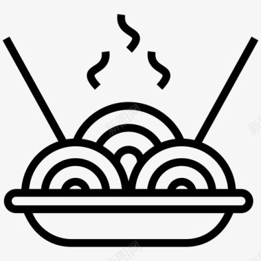热面条盘中餐面条汤图标图标